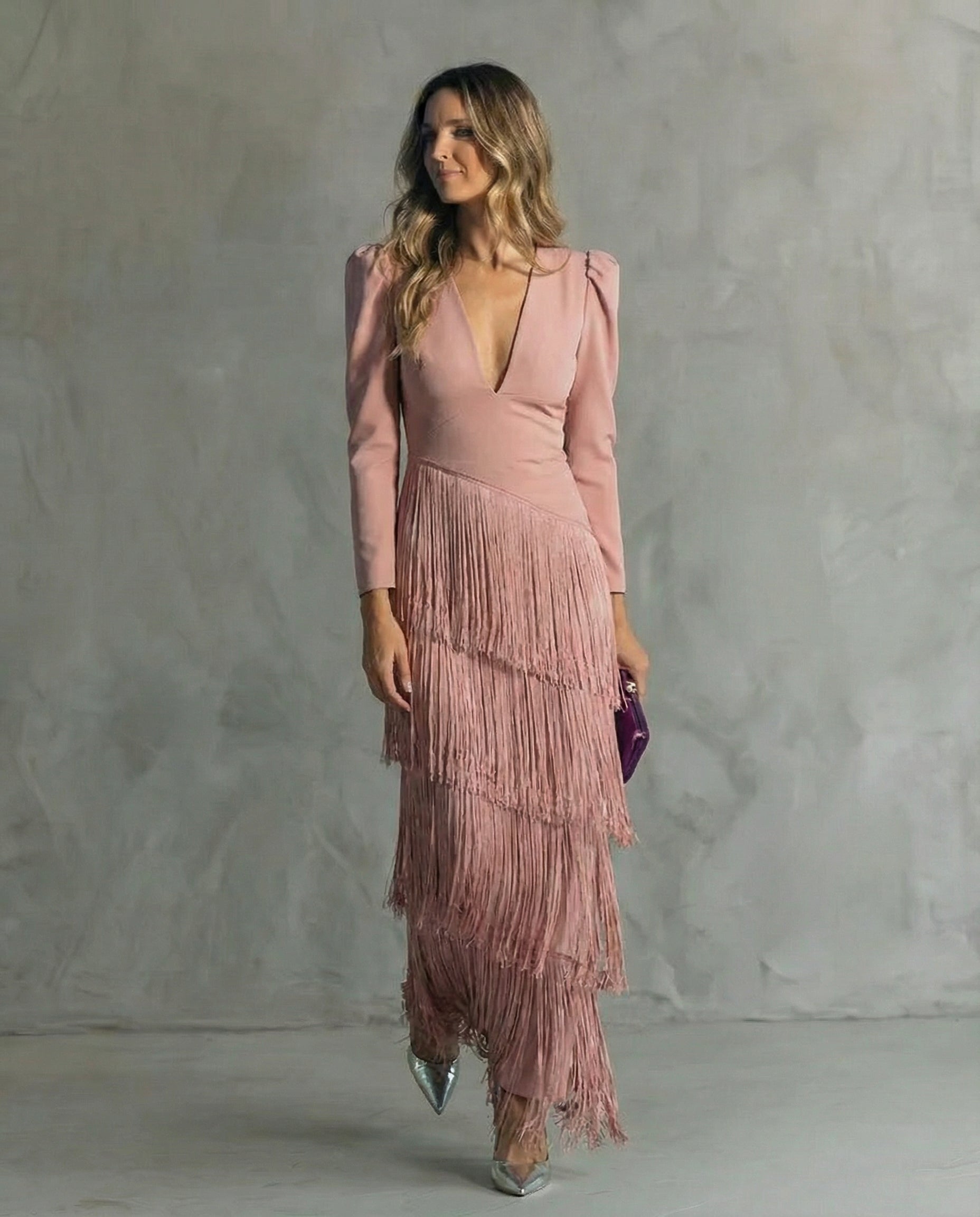 Vestido Midi con Flecos para Mujer | Estilo Sofisticado y Fluido