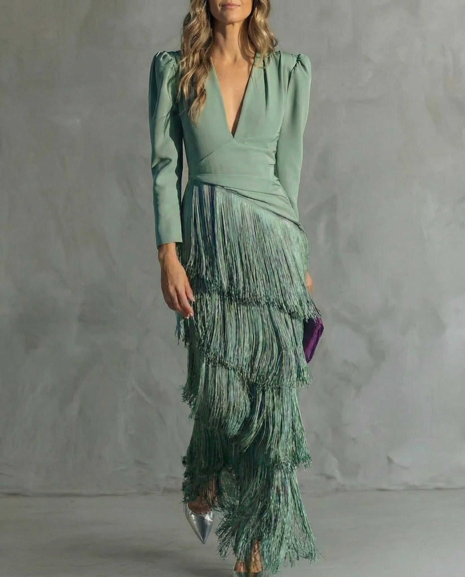 Vestido Midi con Flecos para Mujer | Estilo Sofisticado y Fluido
