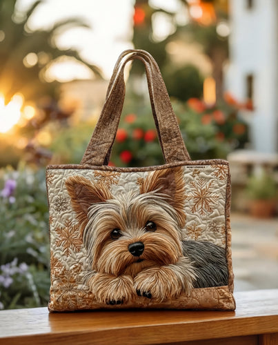 Bolso Tote Artesanal | Diseño Yorkie con Destellos