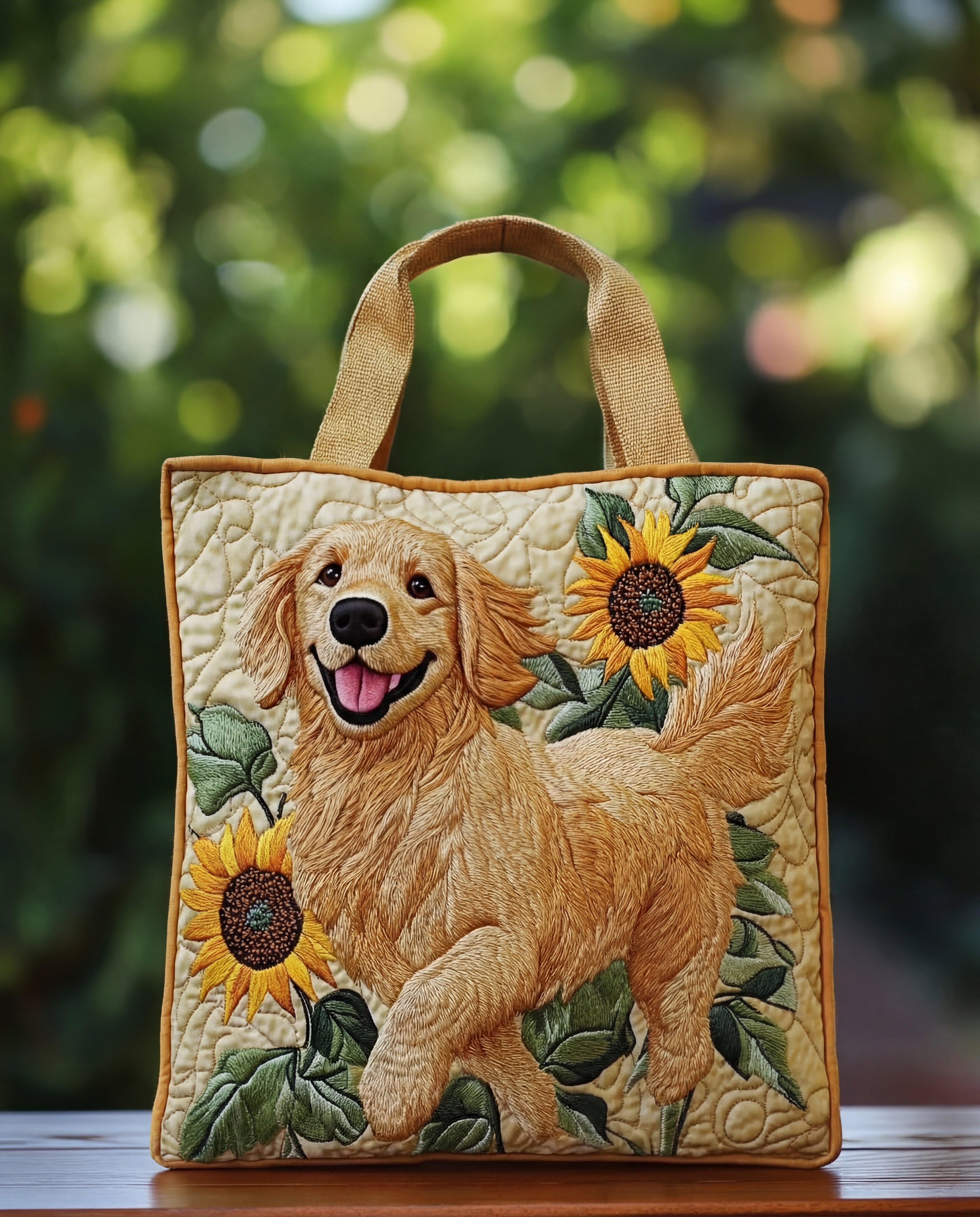 Bolso Tote Artesanal | Diseño Golden Retriever