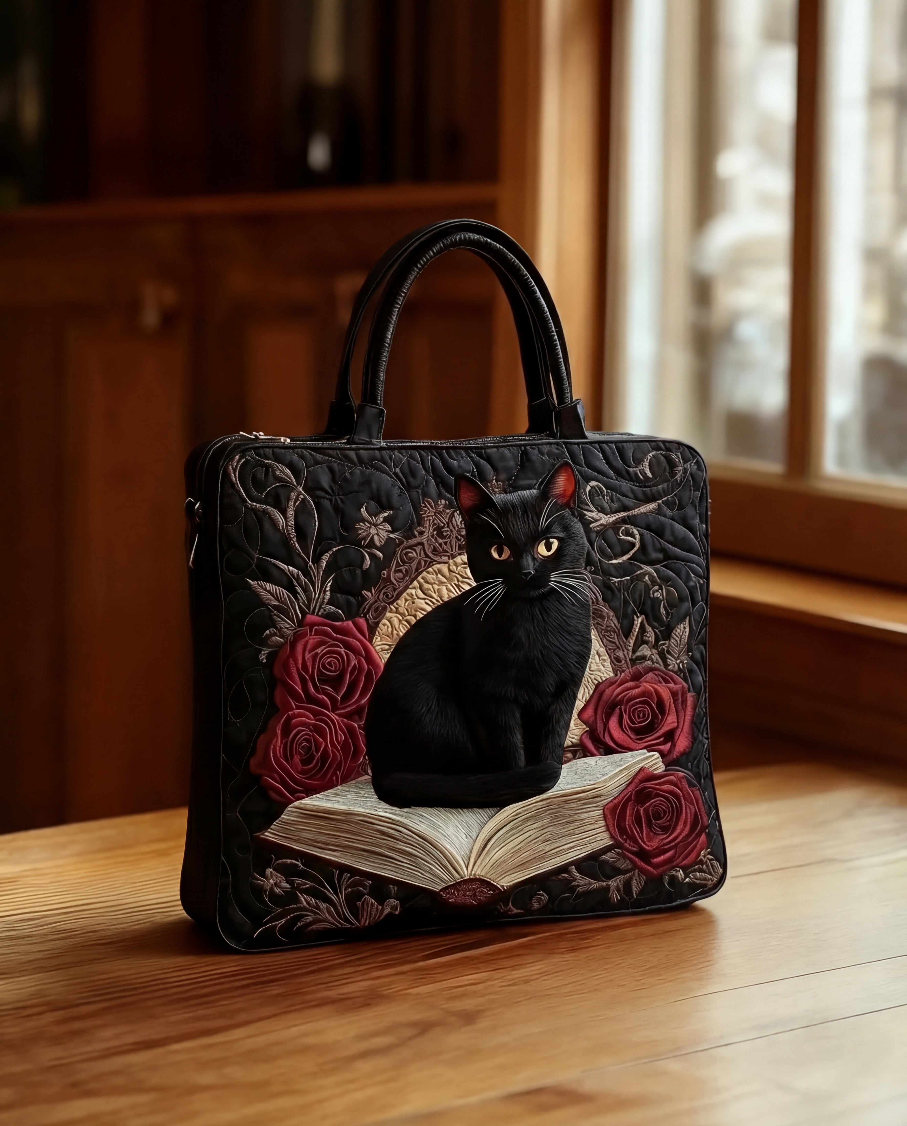 Bolso Tote Artesanal | Motivo Patas de Perro en Tonos Oscuros
