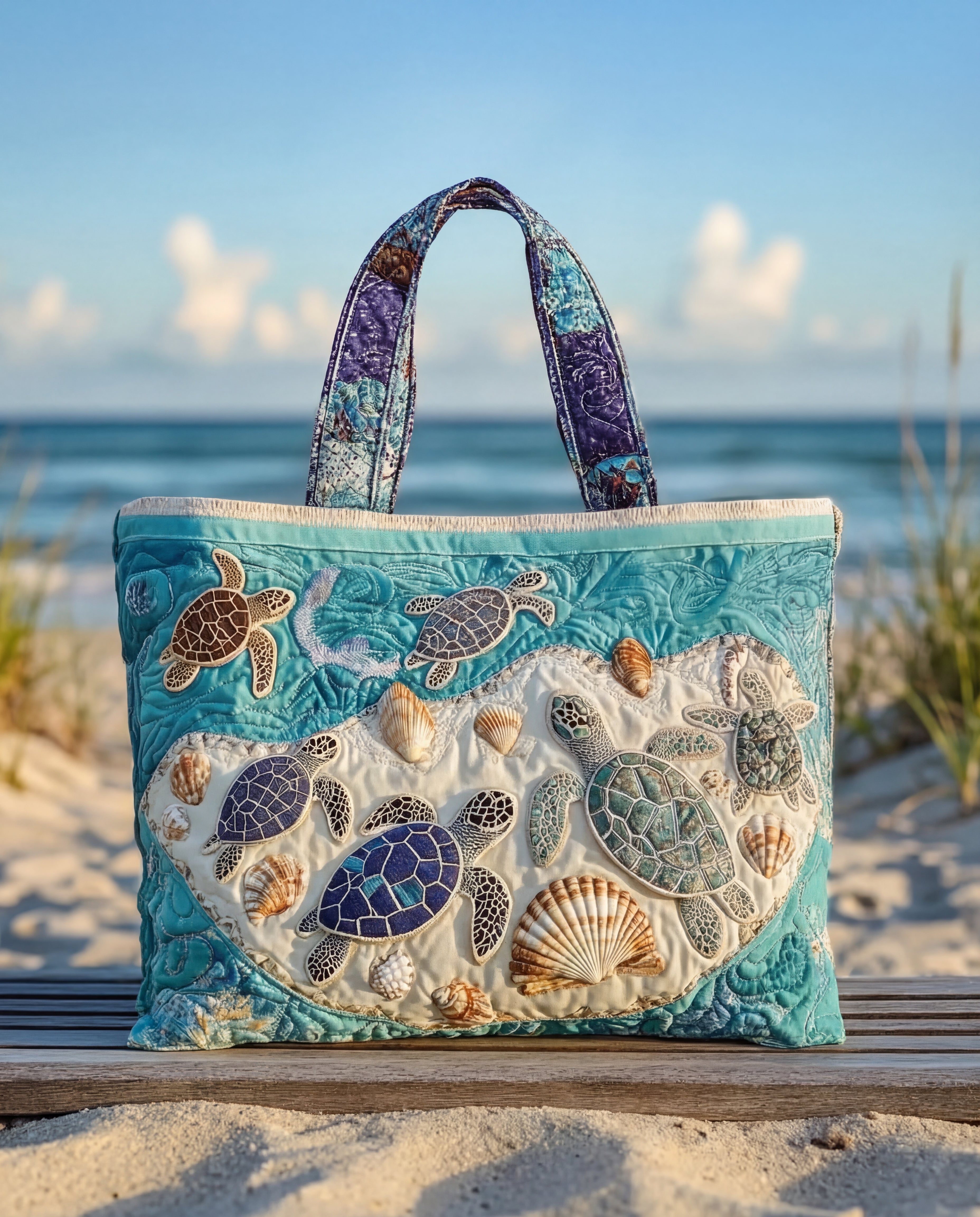 Bolso Tote Artesanal | Diseño Tortugas Abrazadas