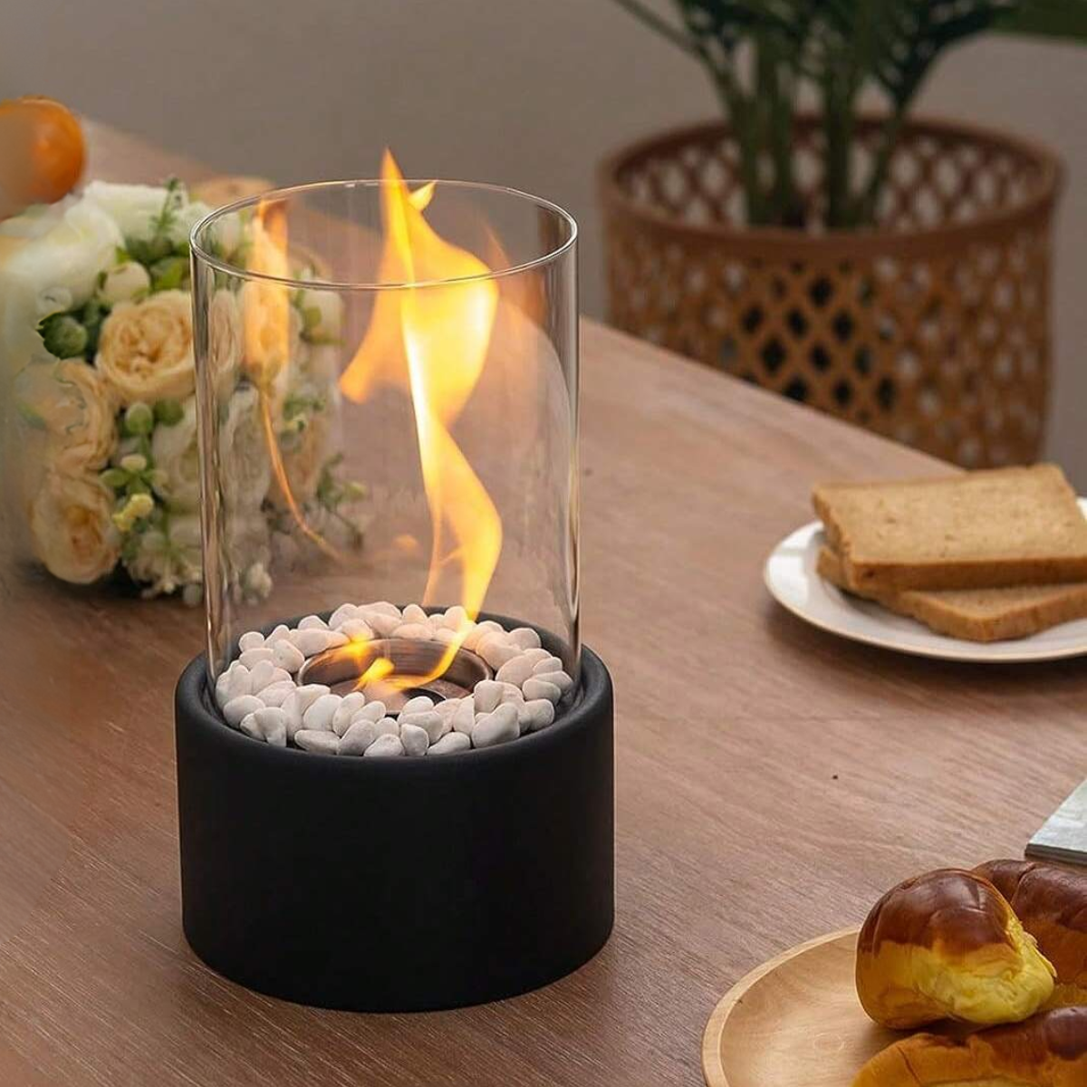 Lumara - Chimeneas de bioetanol de sobremesa con Llama Auténtica - Interior y Exterior