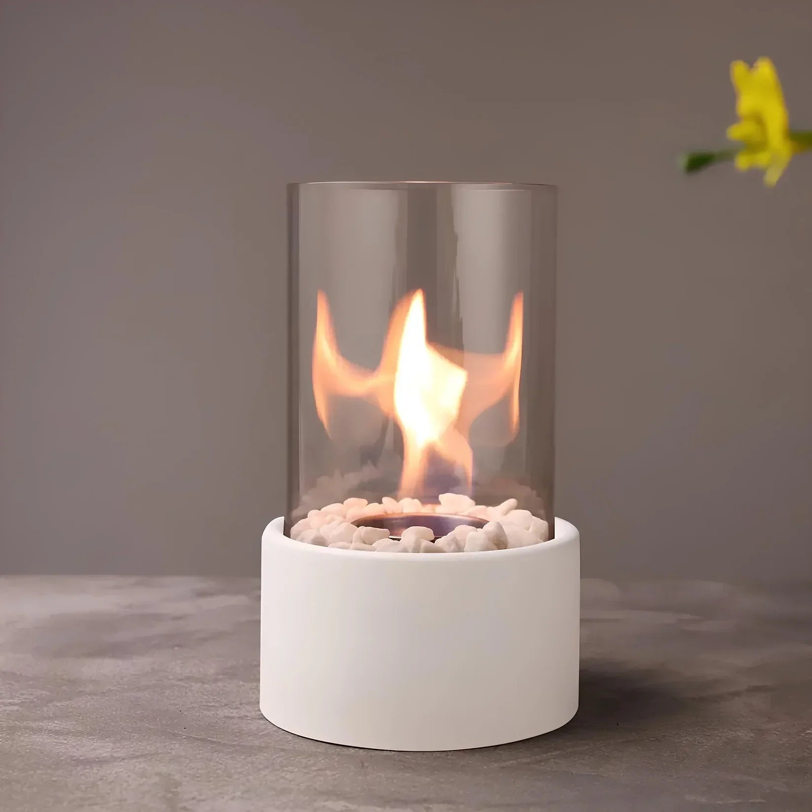 Lumara - Chimeneas de bioetanol de sobremesa con Llama Auténtica - Interior y Exterior