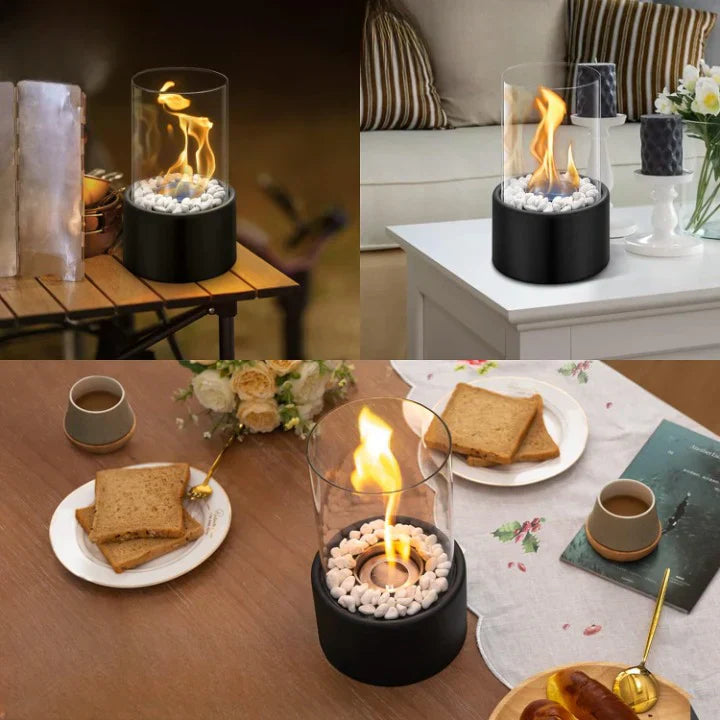 Lumara - Chimeneas de bioetanol de sobremesa con Llama Auténtica - Interior y Exterior