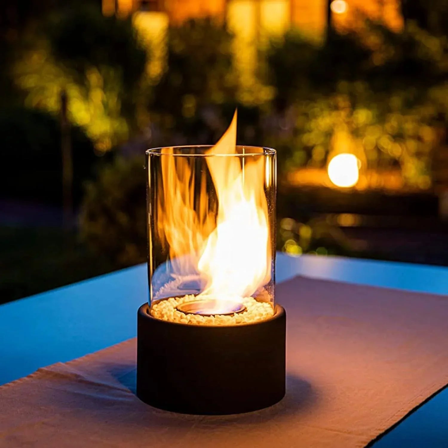 Lumara - Chimeneas de bioetanol de sobremesa con Llama Auténtica - Interior y Exterior