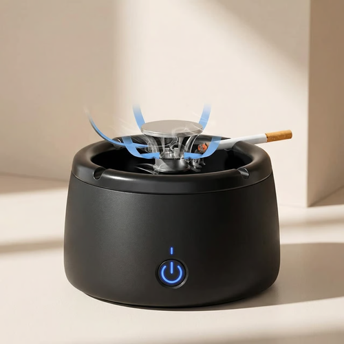 Cenicero Recargable Sin Humo con Purificación de Aire – Compacto, Silencioso, Portátil para Casa, Oficina y Auto