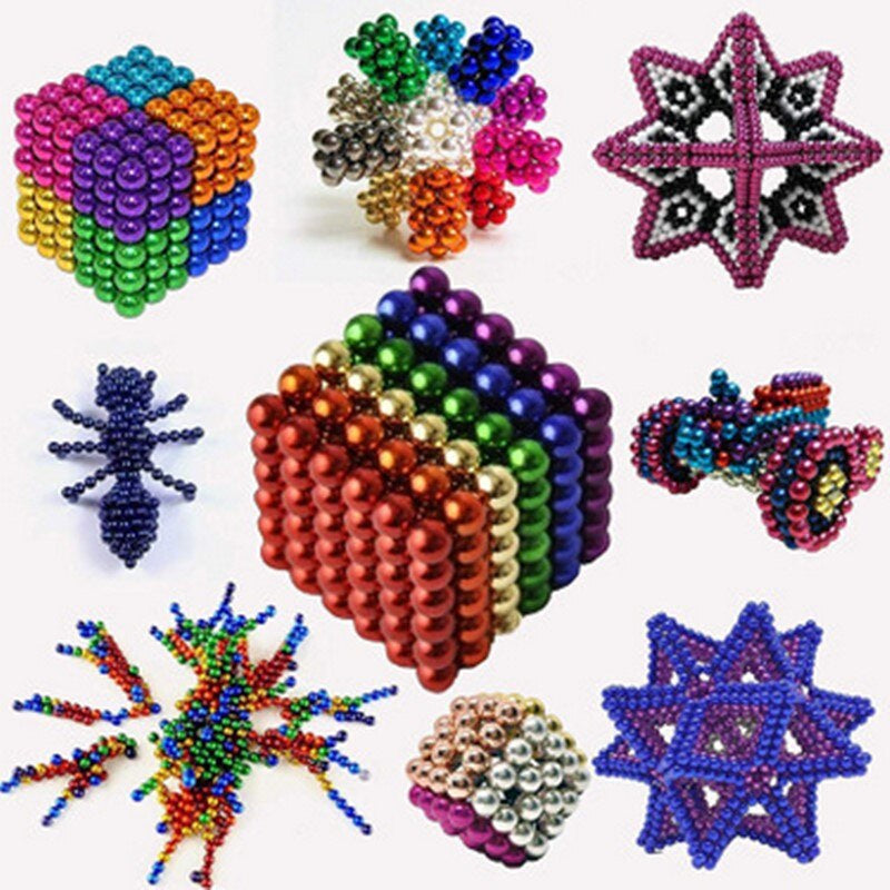 Set van 216 magnetische ballen van 3 of 5 mm voor figuren en constructies