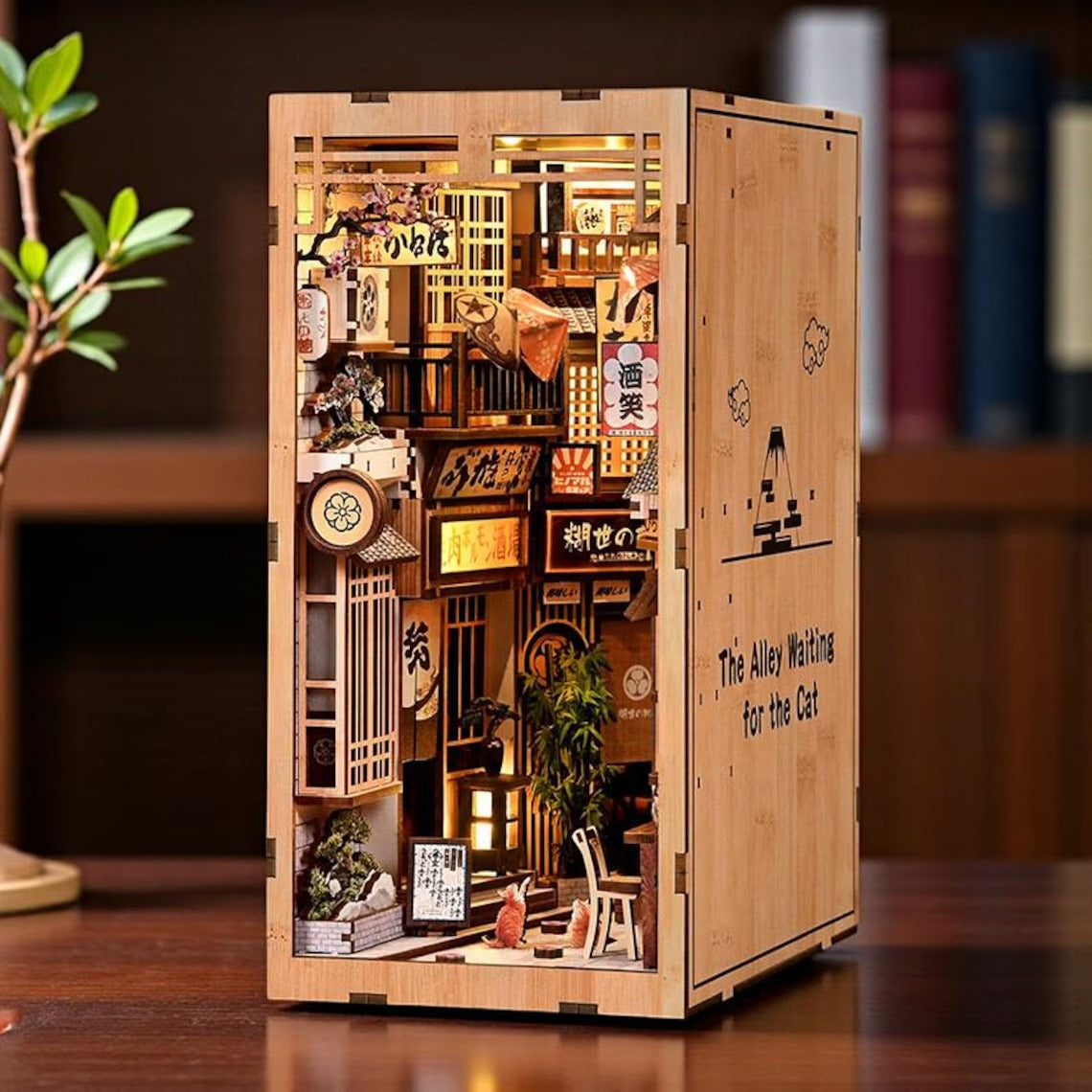 Callejón de los Gatos – Book Nook Japonés DIY con Luz LED