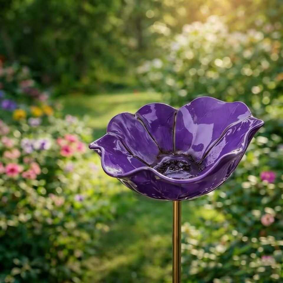 Bebedero Floral Artesanal para Pájaros – Dale Vida a tu Jardín