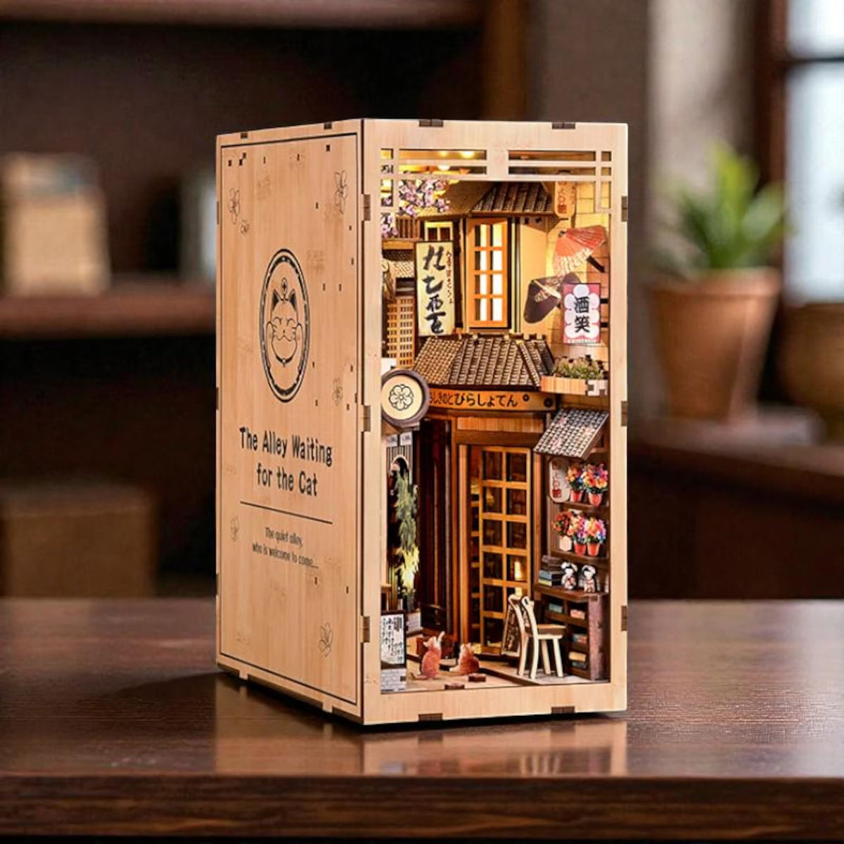 Callejón de los Gatos – Book Nook Japonés DIY con Luz LED