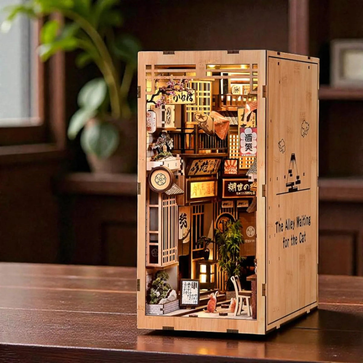 Callejón de los Gatos – Book Nook Japonés DIY con Luz LED