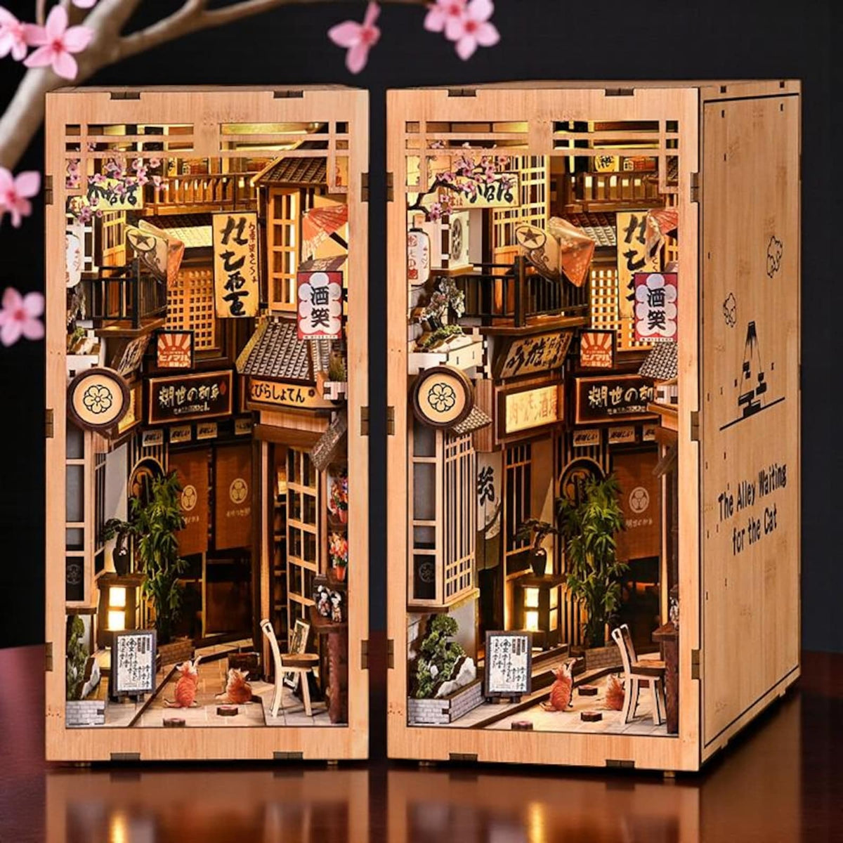 Callejón de los Gatos – Book Nook Japonés DIY con Luz LED