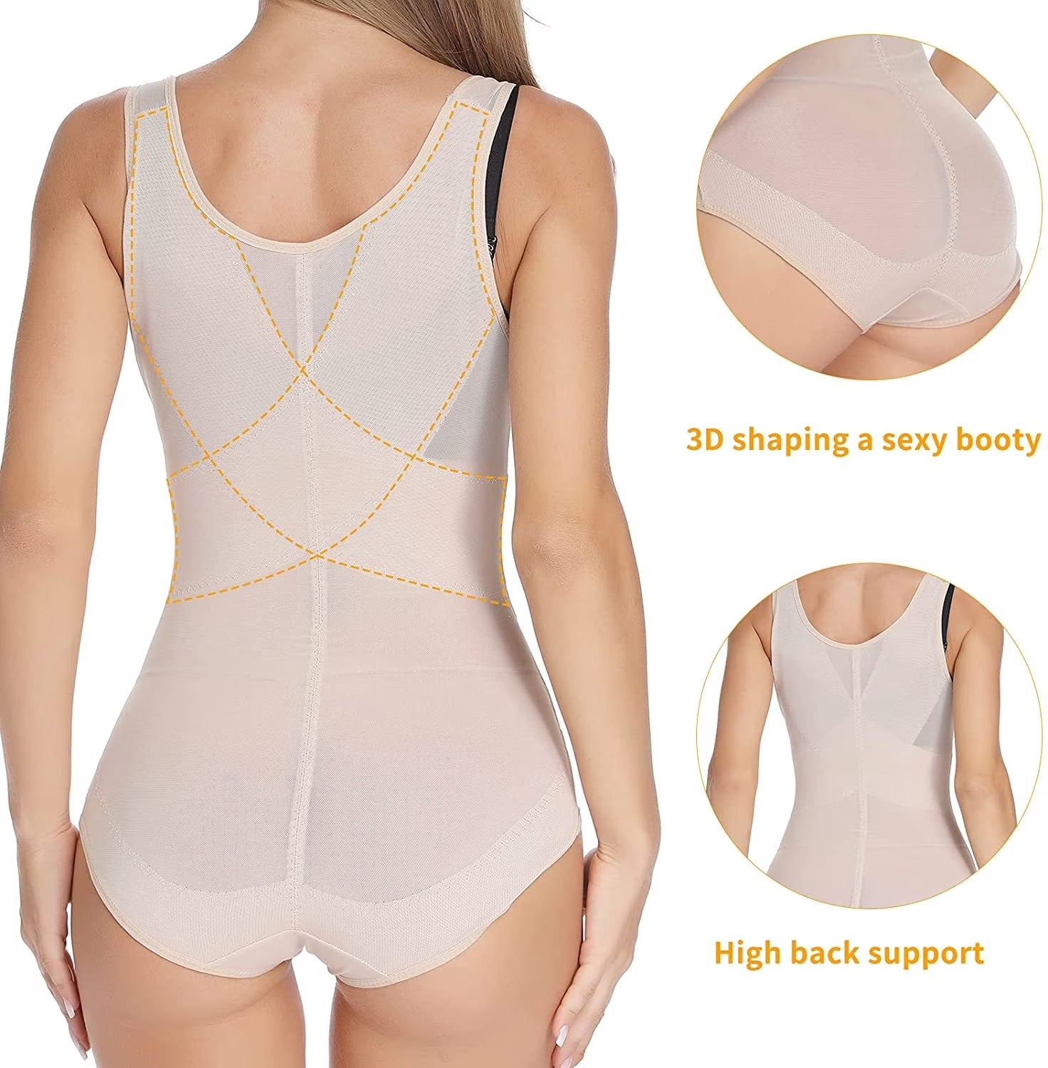 Body Shapewear Moldeador sin Costuras para Mujer Efecto Vientre Plano