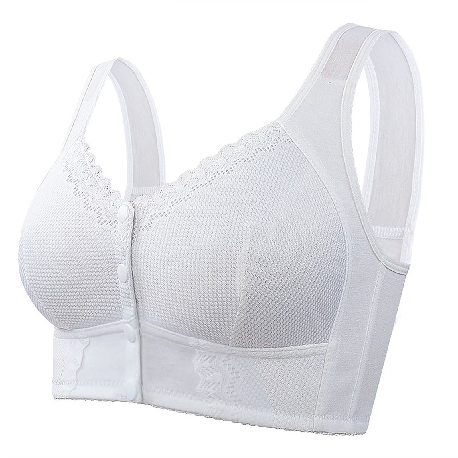 Soutien-gorge sans armatures avec fermeture frontale pour femme en coton doux