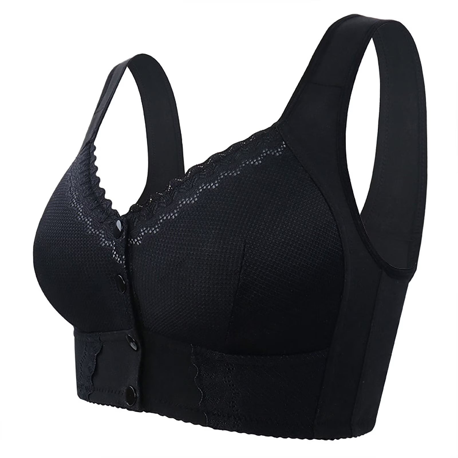 Soutien-gorge sans armatures avec fermeture frontale pour femme en coton doux