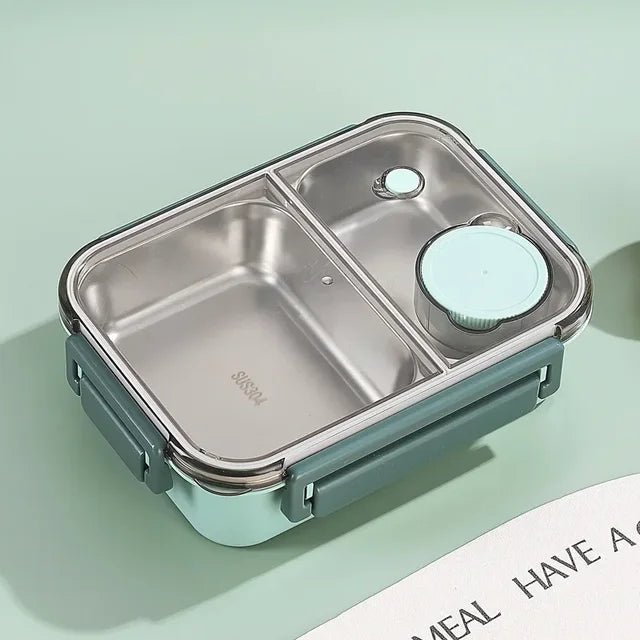Compacte lunchbox met vakken en transparant deksel