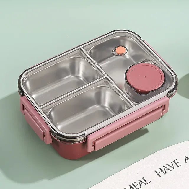 Compacte lunchbox met vakken en transparant deksel