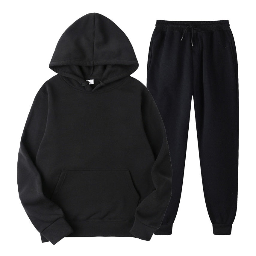Ensemble de survêtement unisexe deux pièces avec sweat à capuche et pantalon