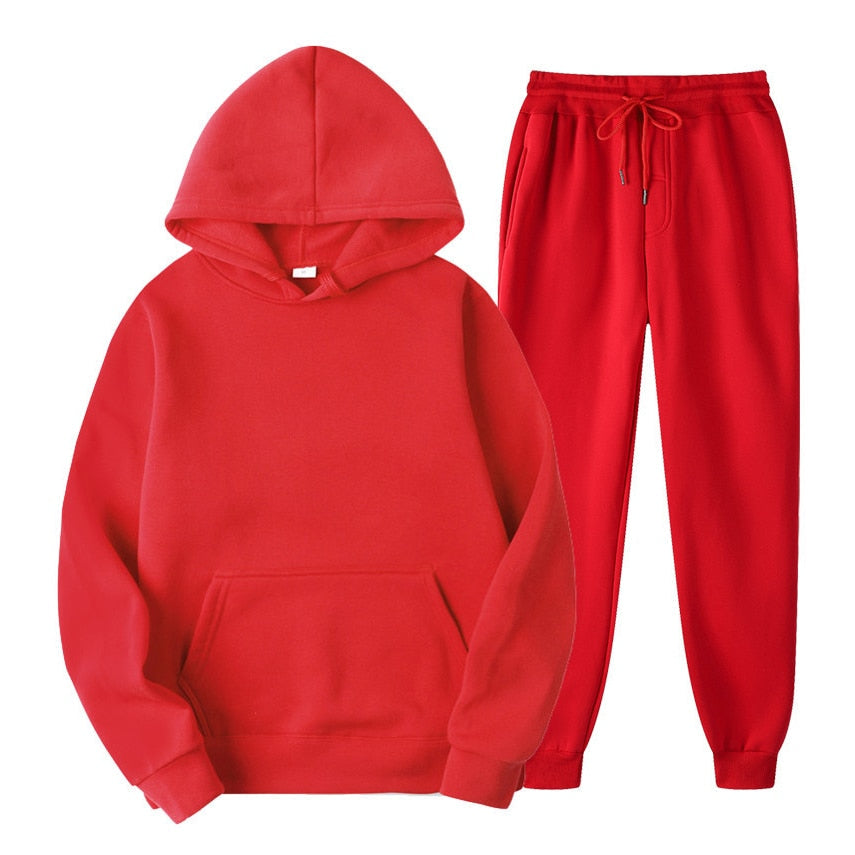 Ensemble de survêtement unisexe deux pièces avec sweat à capuche et pantalon