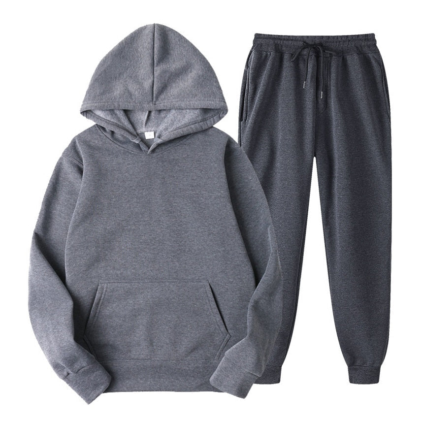 Ensemble de survêtement unisexe deux pièces avec sweat à capuche et pantalon