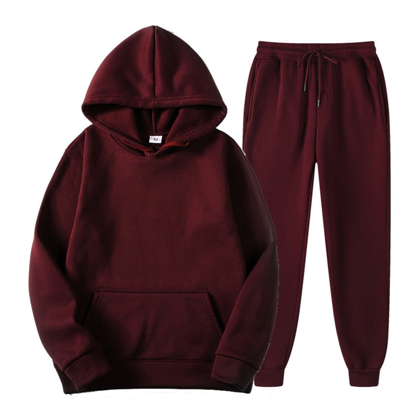 Ensemble de survêtement unisexe deux pièces avec sweat à capuche et pantalon