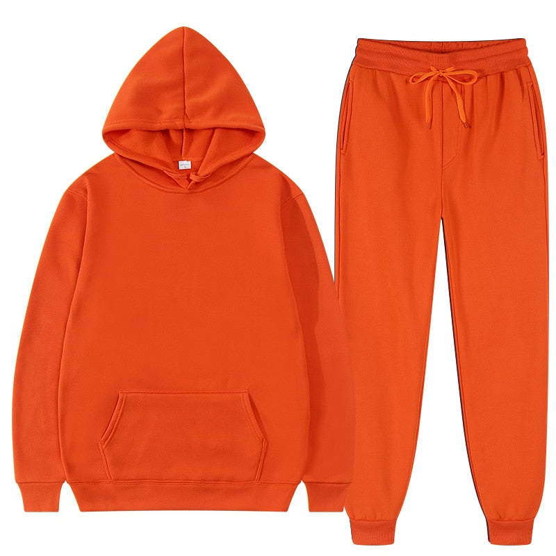 Ensemble de survêtement unisexe deux pièces avec sweat à capuche et pantalon