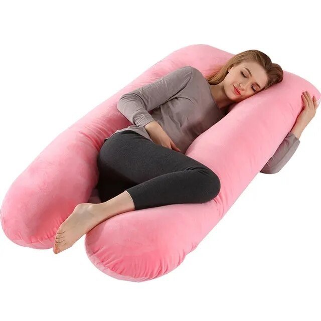 U-vormig lichaamskussen van 130 × 70 cm met wasbare hoes