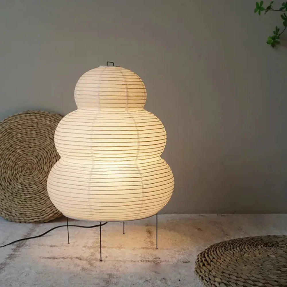 Lámpara de mesa de papel de arroz diseño retro japonés