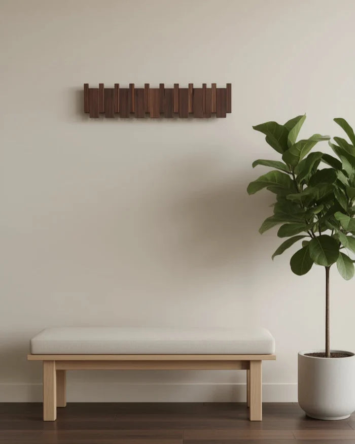 Primo | Perchero de Madera en Forma de Piano | Diseño Elegante | Madera Duradera