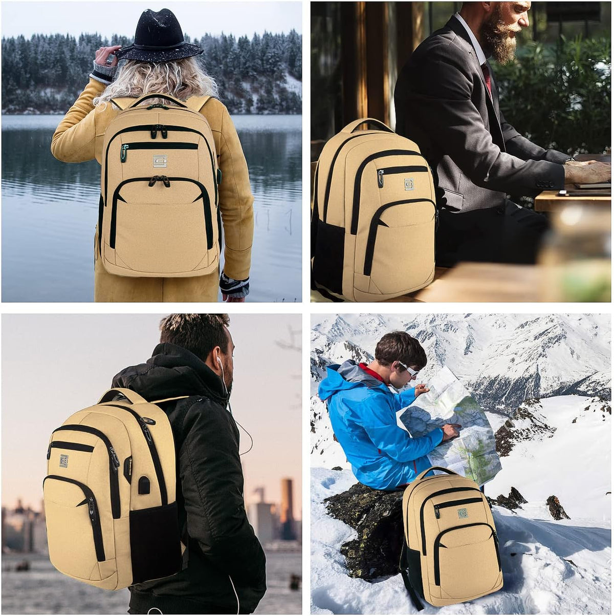 Mochila Delgada Antirrobo para Portátil con Puerto de Carga USB