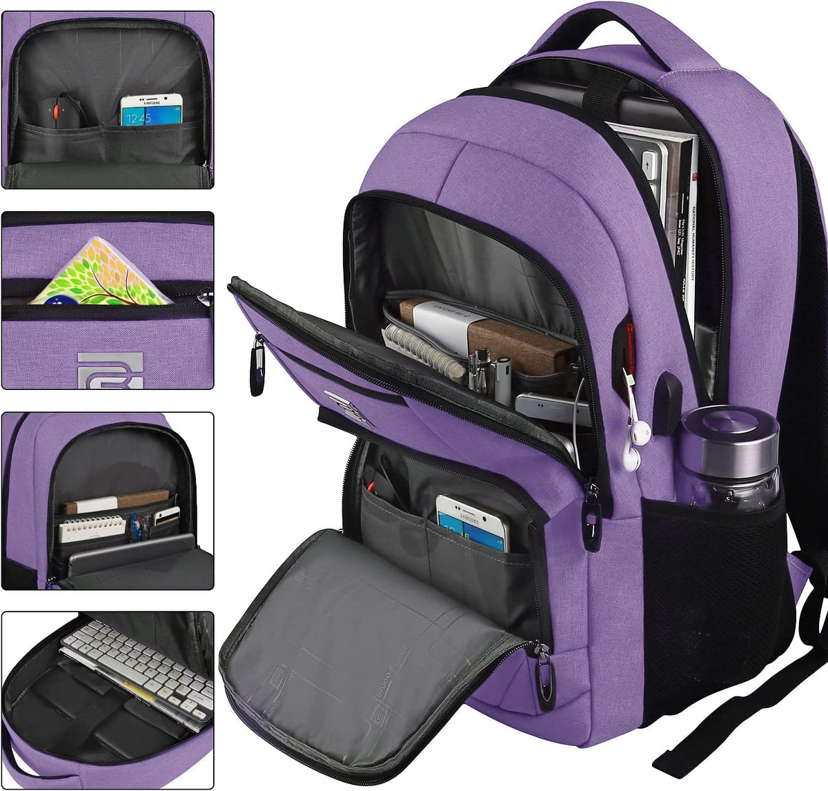 Mochila Delgada Antirrobo para Portátil con Puerto de Carga USB