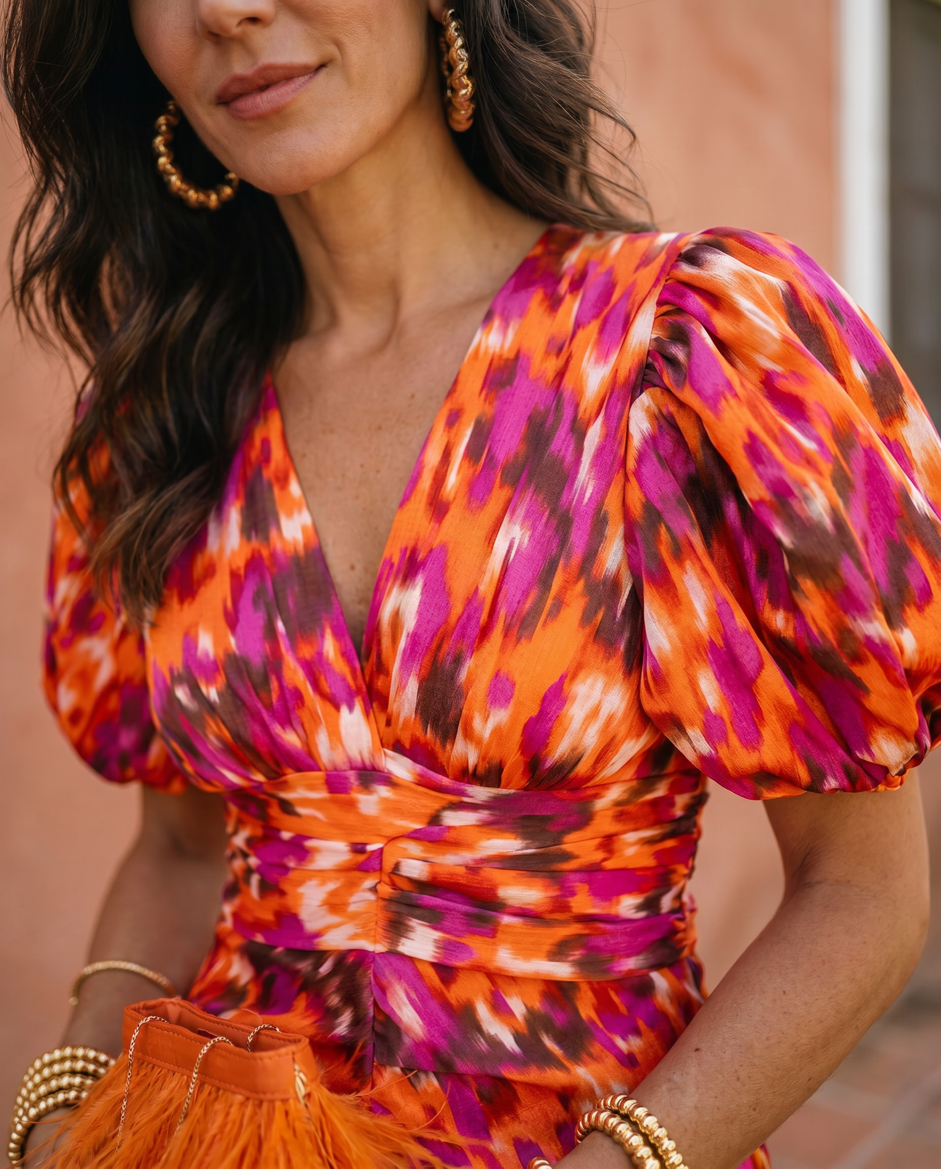 Noa | Vestido Midi con Mangas Abullonadas
