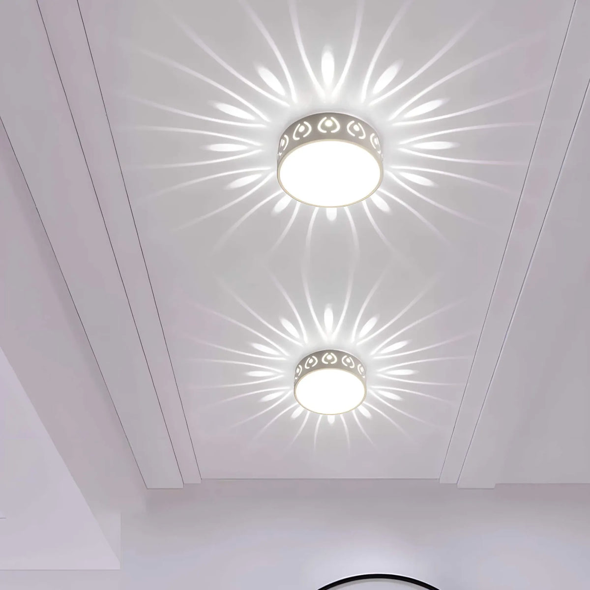 Plafón LED de Techo de 15 cm con Efecto de Luz Radial, 3 W, para Pasillos