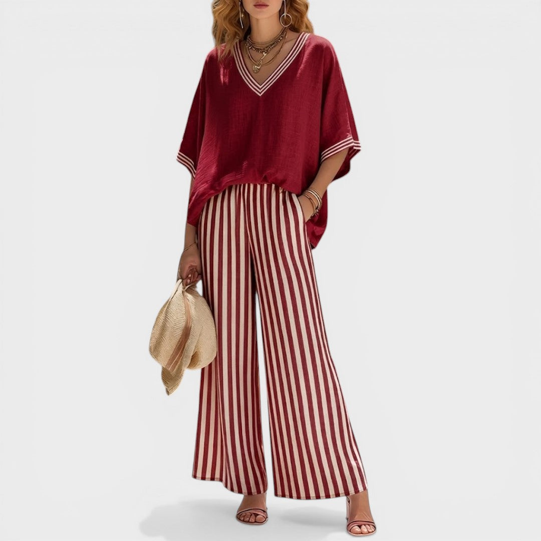 Conjunto de Lino a Rayas para Mujer