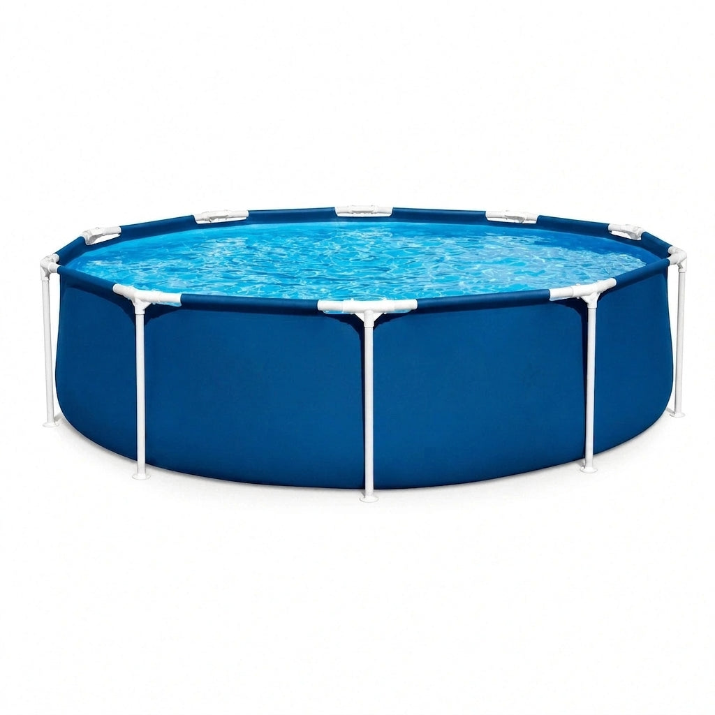 Piscina sobre el suelo 244cm para jardín - estructura metálica resistente
