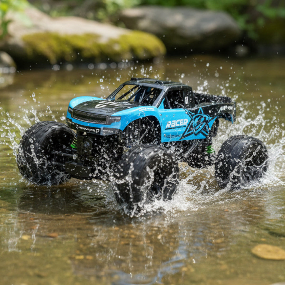 Camión Monstruo RC Anfibio 4x4 con Control Remoto 2.4GHz Todo Terreno