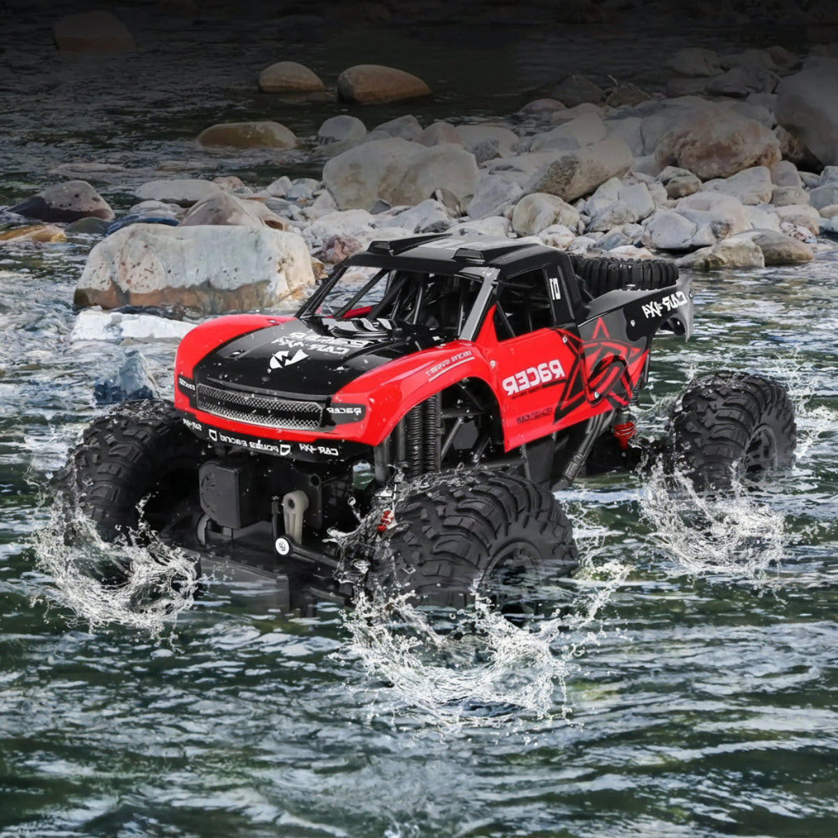 Camión Monstruo RC Anfibio 4x4 con Control Remoto 2.4GHz Todo Terreno