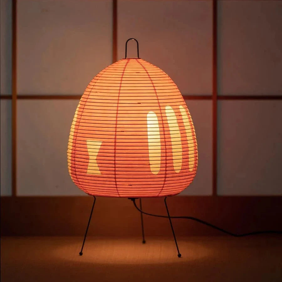 Lámpara de mesa de papel de arroz diseño retro japonés