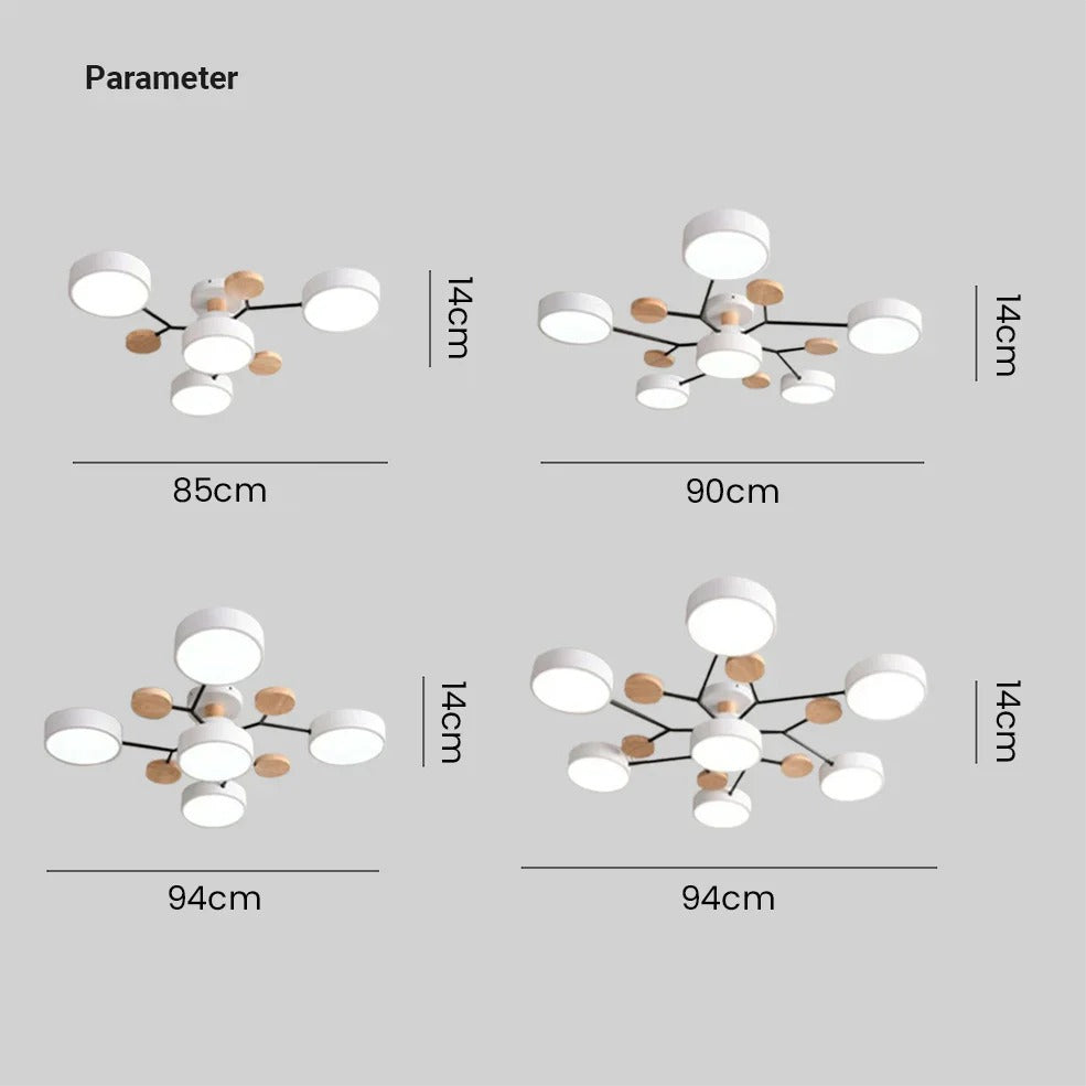 LED-plafondlamp met 4 tot 7 lampen en instelbare kleurtemperatuur