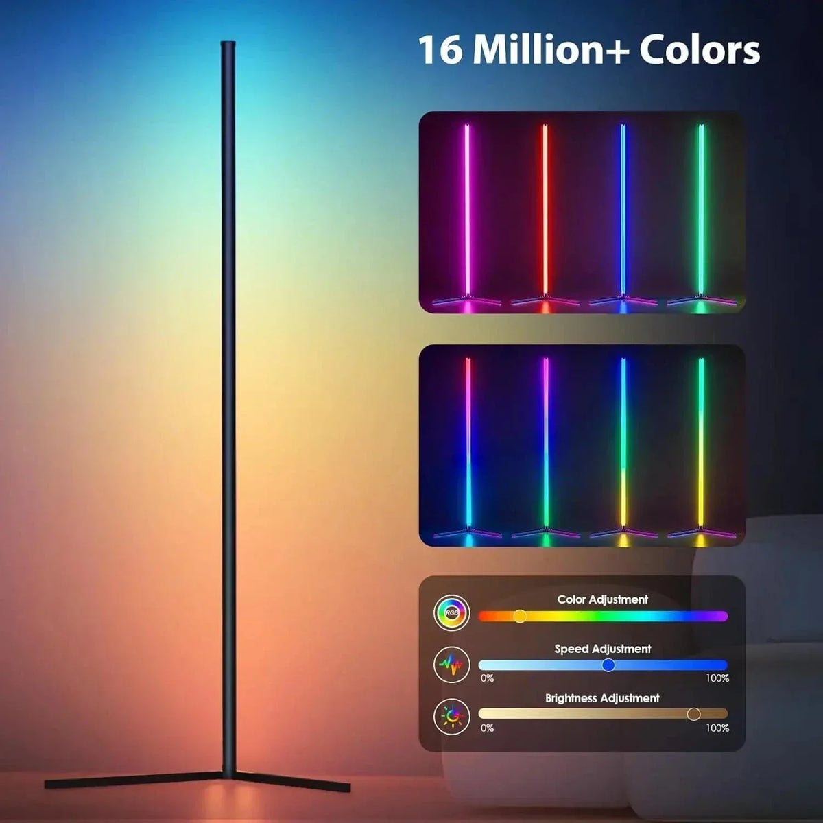 Dimbare RGB-hoeklamp met afstandsbediening en USB-voeding