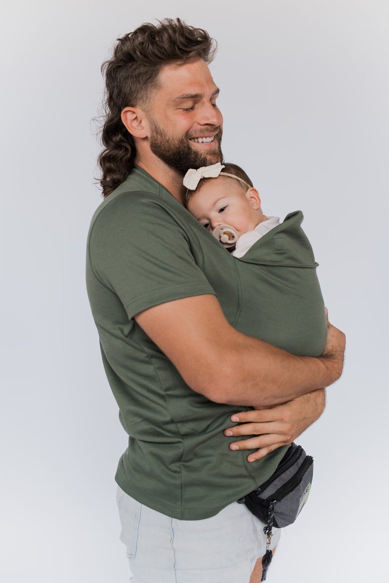 T-shirt avec poche de portage pour bébé · modèle maman ou papa