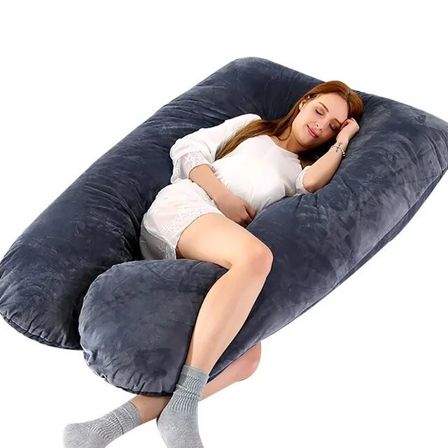 U-vormig lichaamskussen van 130 × 70 cm met wasbare hoes